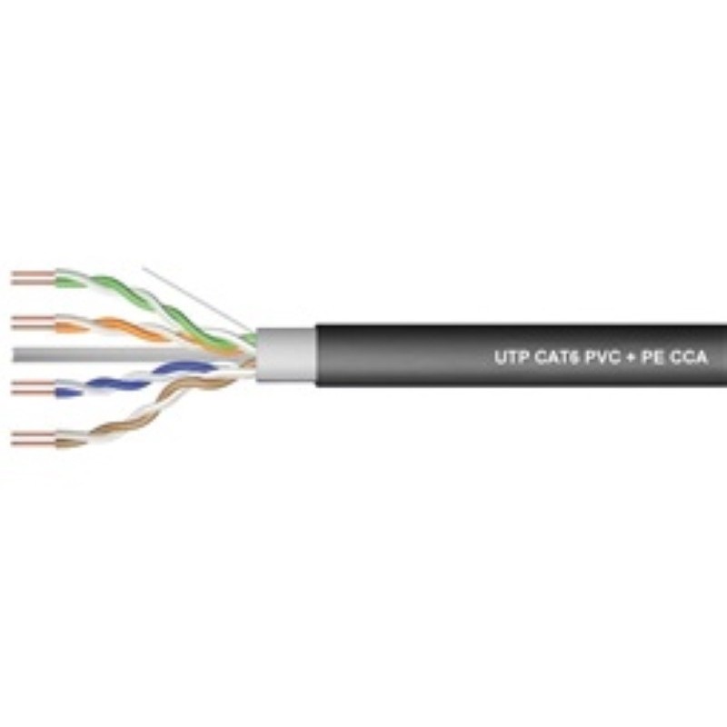ΚΑΛΩΔΙΟ LAN CAT6 UTP 4P SOLID PET (PVC+PE) DATA ΜΑΥΡΟ 305m Z-LINK