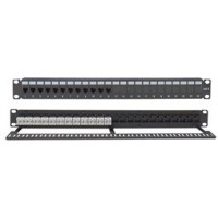 PATCH PANEL CAT6 UTP 12P 19" 1U ΜΕ ΟΔΗΓΟ ΚΑΛΩΔΙΩΝ LANCOM