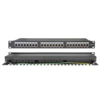 PATCH PANEL CAT5e STP 24P 19" 1U ΜΕ ΟΔΗΓΟ ΚΑΛΩΔΙΩΝ SUT
