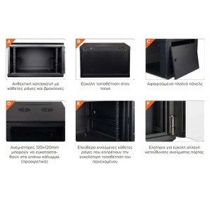 RACK ΕΠΙΤΟΙΧΟ ΜΟΝΟ 6U Π60/Β45/Υ34 SMC6406 SAFEWELL