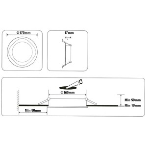ΦΩΤΙΣΤΙΚΟ LED DOWNLIGHT ΧΩΝΕΥΤΟ ΣΤΡΟΓΓΥΛΟ Φ170 12W 800LM 4500K RLX