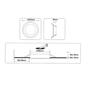 ΦΩΤΙΣΤΙΚΟ LED DOWNLIGHT ΧΩΝΕΥΤΟ ΣΤΡΟΓΓΥΛΟ Φ225 18W 1820LM 4000K WELLMAX
