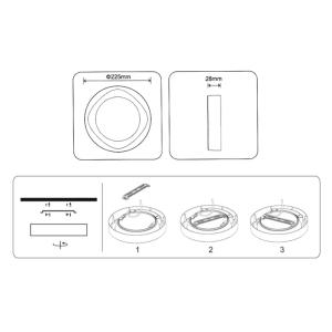 ΦΩΤΙΣΤΙΚΟ LED DOWNLIGHT ΕΠΙΤΟΙΧΟ ΣΤΡΟΓΓΥΛΟ Φ225 24W 1920LM 6500K WELLMAX