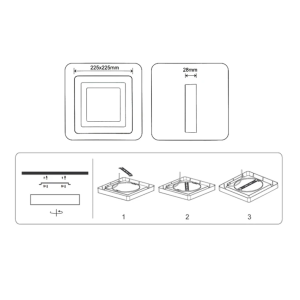 ΦΩΤΙΣΤΙΚΟ LED DOWNLIGHT ΕΠΙΤΟΙΧΟ ΤΕΤΡΑΓΩΝΟ 225x225 24W 1920LM 6500K WELLMAX