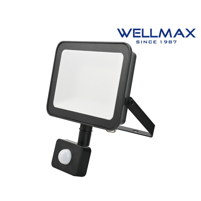 ΠΡΟΒΟΛΕΑΣ LED 100W 220-240VAC 10000LM 6500K DAY LIGHT ΜΕ ΑΙΣΘΗΤΗΡΑ WELLMAX