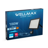 ΠΡΟΒΟΛΕΑΣ LED 100W 220-240VAC 10000LM 6500K DAY LIGHT ΜΕ ΑΙΣΘΗΤΗΡΑ WELLMAX