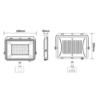 ΠΡΟΒΟΛΕΑΣ LED 100W 220-240VAC 10000LM 6500K DAY LIGHT ΜΕ ΑΙΣΘΗΤΗΡΑ WELLMAX