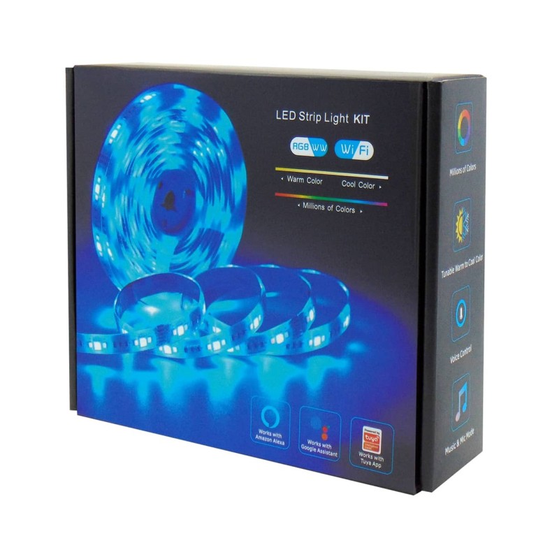 ΤΑΙΝΙΑ LED 12V/24W ΕΞΩΤΕΡΙΚΟΥ ΧΩΡΟΥ IP65 72L 5050 PU KIT FULL COLOR ME WIFI CONTROLLER IP65 ILL