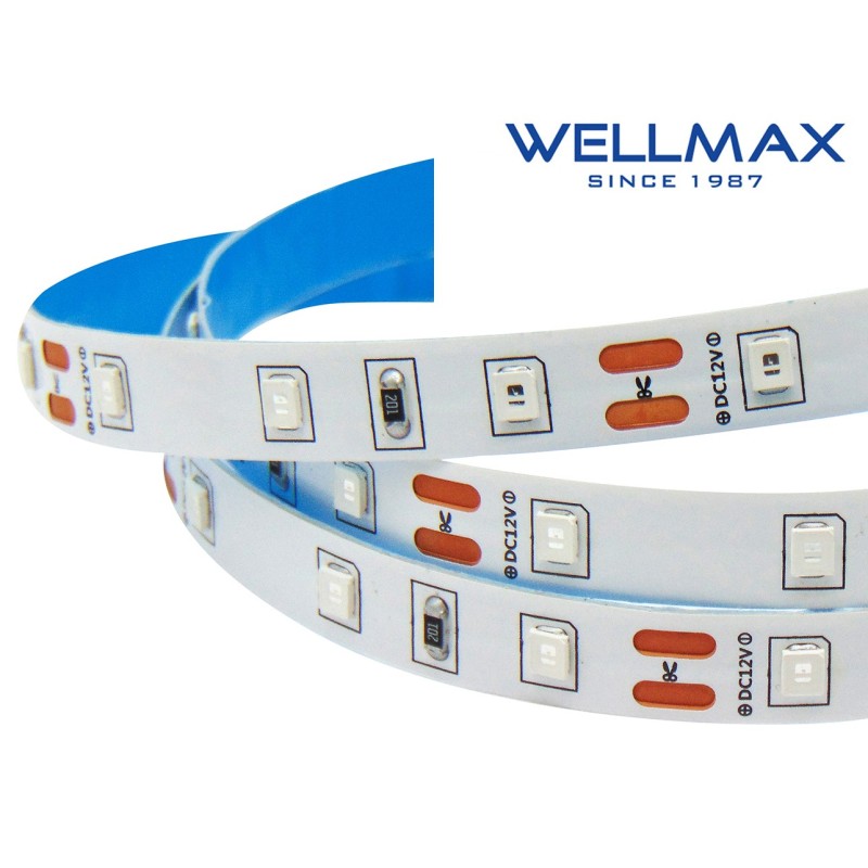 ΤΑΙΝΙΑ LED 12V/5W ΕΣΩΤΕΡΙΚΟΥ ΧΩΡΟΥ IP20 60L 2835 ΚΟΚΚΙΝΟ WELLMAX