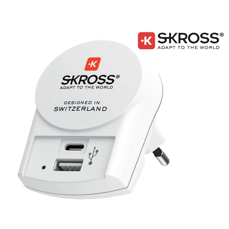 ΦΟΡΤΙΣΤΗΣ USB 2 ΕΞΟΔΩΝ TYPE A 2400mA TYPE C 3000mA 1.302423 SKROSS