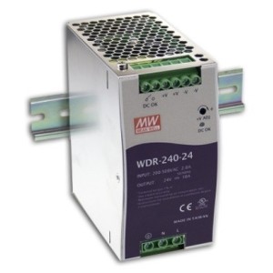 Τροφοδοτικό Ράγας 480W/24V/20A Slim Wide Input WDR480-24 Mean Well