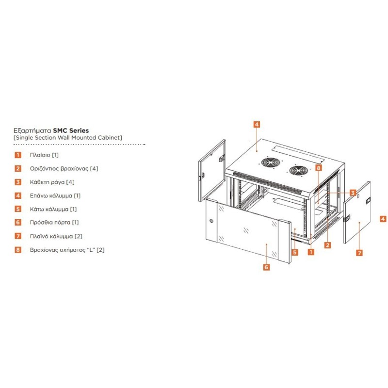 RACK ΕΠΙΤΟΙΧΟ ΜΟΝΟ 6U Π60/Β45/Υ34 SMC6406 SAFEWELL