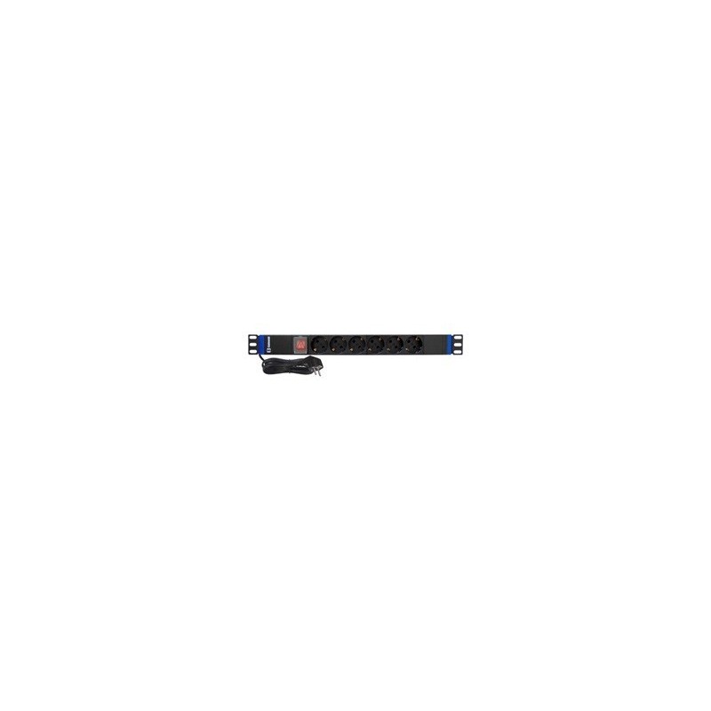 Rack Πολύπριζο 19" 1U 6Θ Αλουμινίου 16A SW-1U6GKA Safewell